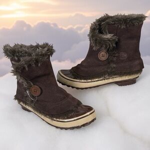 Dark Brown Fur-Winter Boots Size 8